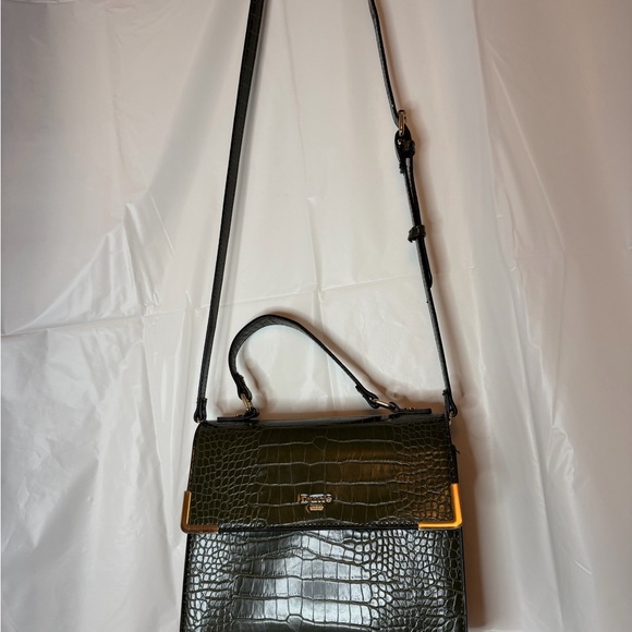 Dune London Handbags - Gorgeous Dune London green faux crocodile embossed top handle bag